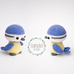 Mira the Bluetit • Amigurumi crochet pattern by Sameko Design • Crochet bird • PDF Download German • Gift for birth • Bird