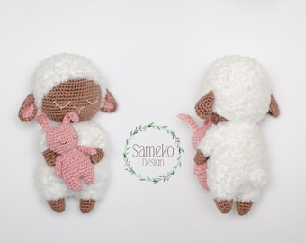 Lotta the lamb • Amigurumi crochet pattern by Sameko Design • DE • Crochet sheep • Birth gift