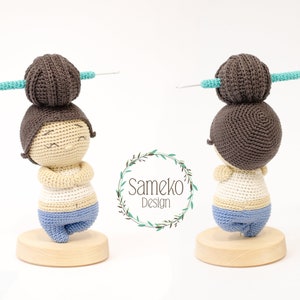 Yolea the yoga girl • Amigurumi crochet pattern by Sameko Design • PDF German • Crochet doll girl with bun • Crocheting is my yoga