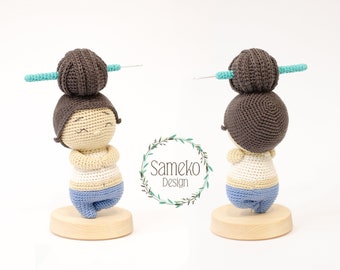 Yolea das Yogamädchen • Amigurumi Häkelanleitung von Sameko Design • PDF Deutsch • Puppe Mädchen häkeln mit Dutt • häkeln ist mein Yoga