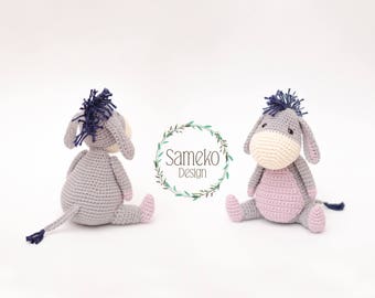 Edgar the Donkey • Amigurumi Crochet Pattern by Sameko Design • DE / ENG / NL