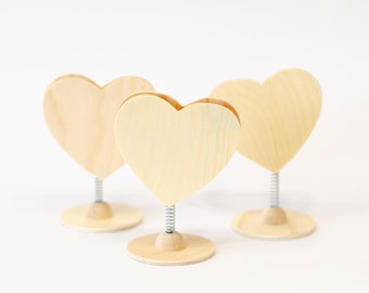 Postcard holder wood • heart shape • table decoration