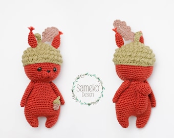 Erwin the Squirrel • Amigurumi crochet pattern by Sameko Design • DE / ENG • Crochet forest animal