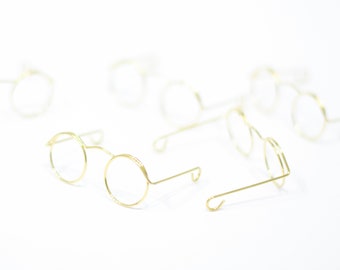Glasses made of wire for amigurumi • 5 cm • gold