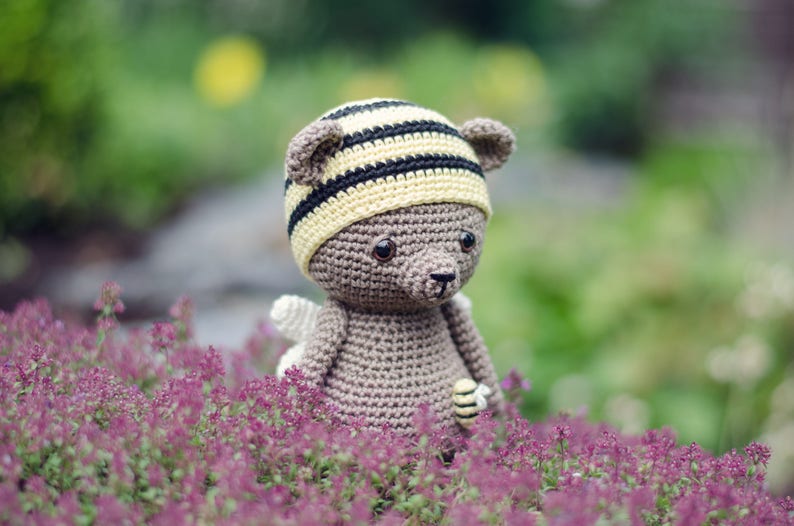 Bruno el Oso Abeja Patrón de crochet Amigurumi de Sameko Design DE / ENG / NL Oso de crochet imagen 5