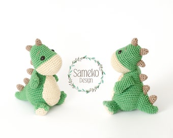 Nauro the Dinosaur • Amigurumi crochet pattern by Sameko Design • DE / ENG