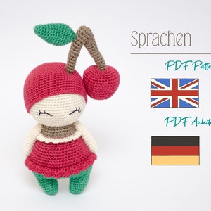 Karla the Cherry Amigurumi crochet pattern by Sameko Design DE / ENG Crochet cherry fruit image 2