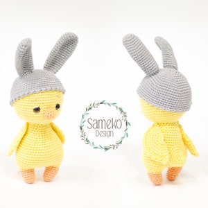 Kaiko the bunny chick by Sameko Design • Amigurumi crochet pattern chick German • Crochet bunny Easter