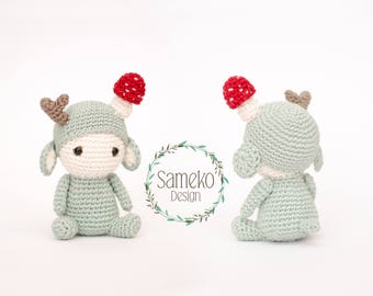 The little Fungo • Amigurumi crochet pattern by Sameko Design • Crochet forest gnome forest spirit troll • EN