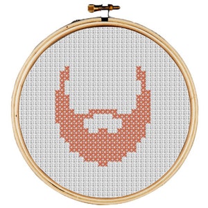 Hipster Ginger Beard Modernt mini-korsstygnsmönster