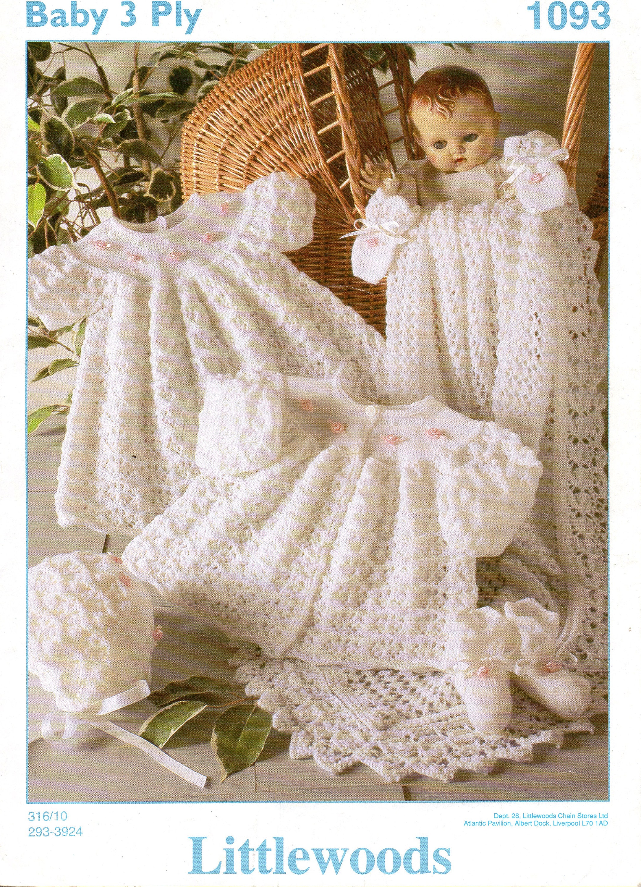 PDF Vintage Baby Knitting Pattern Stunning Christening Layette Instant