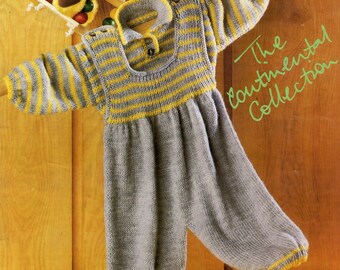 Crochet Tricot Bebe Veste Pantalon Et Mitaines Double Tricot Dk Original Knitting Pattern 7178 Patrons Modeles