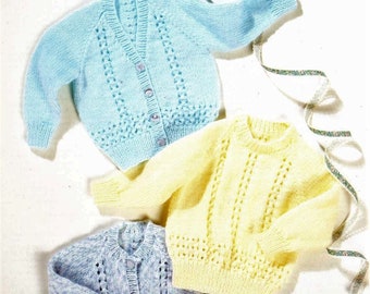 PDF Instant Download Jarol 879 Vintage Baby Child Knitting Pattern 12-28" chest, DK/Double Knitting Cardigan Digital Vintage