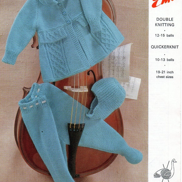 PDF Emu 8407, modèle de tricot Baby Bootee vintage, Double tricot, tricot plus rapide, 8 styles, téléchargement instantané 1-6 mois