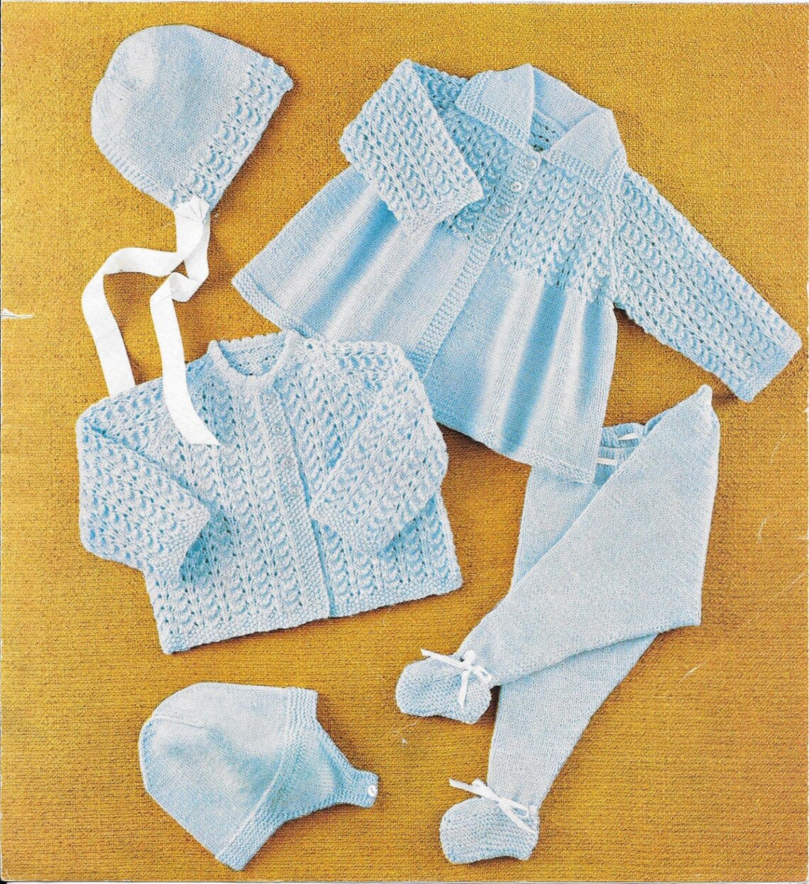 Vintage Bronte Baby Knitting Pattern, Pram Set, Layette Including