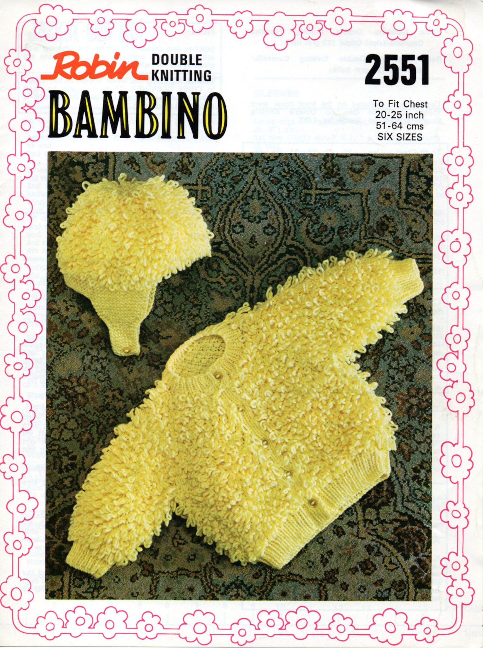 Vintage Baby Knitting Pattern PDF Instant Download, Loopy Cardigan and