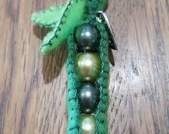 Kawaii Erbsen in einem Pod Schlüsselring Edamame Schlüsselbund Ornament 