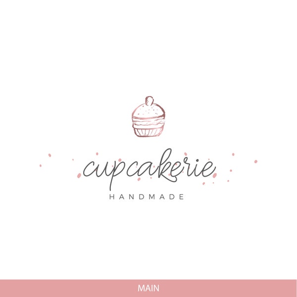 pastel pink bakery and cakes nice logo design for... Cupcake Logo Design - Etsy