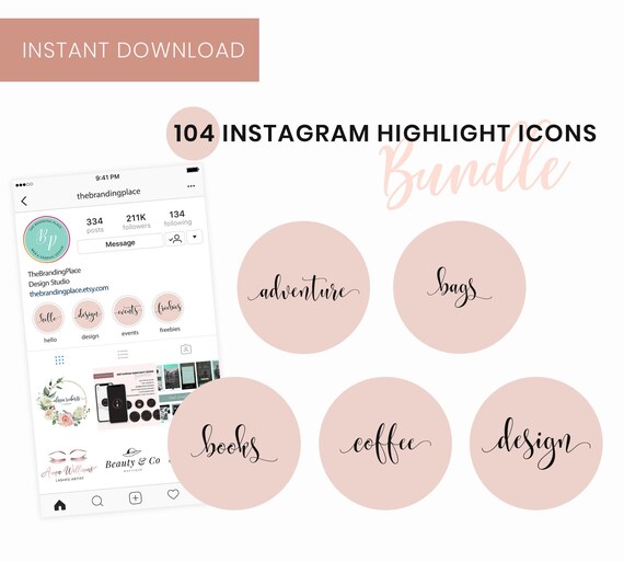 Instagram Highlight Cover Icons Bundle 104 Words Included - Etsy