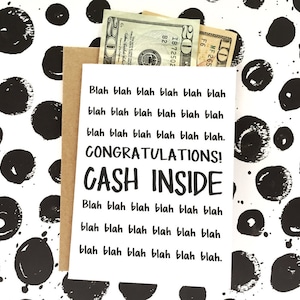 Funny Graduation Card High School Graduation Card Card for Grads Funny Wedding Card Money Holder Congrats Card image 1