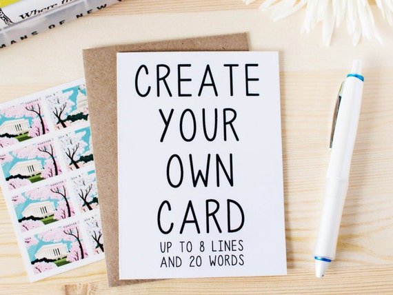 Create A Custom Card Custom Birthday Card Custom | Etsy