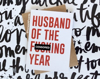 Funny Valentine's Day Card for Husband - Funny Card for Baby Daddy - Husband of the F*cking Year