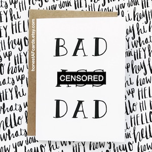 Tarjeta de cumpleaños divertida para papá - Tarjeta divertida del Día del Padre - Tarjeta divertida para papás - Tarjeta de cumpleaños del padre - Bad A** Dad