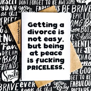 Funny Divorce Card - Happy Divorce - Break Up Card - Card For Break Up - Getting A Divorce Is Not Easy - Newly Divorced Card
