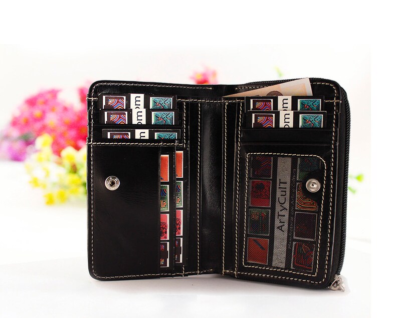 Women's Wallet Snap Closure Women's Leather Wallet Etsy