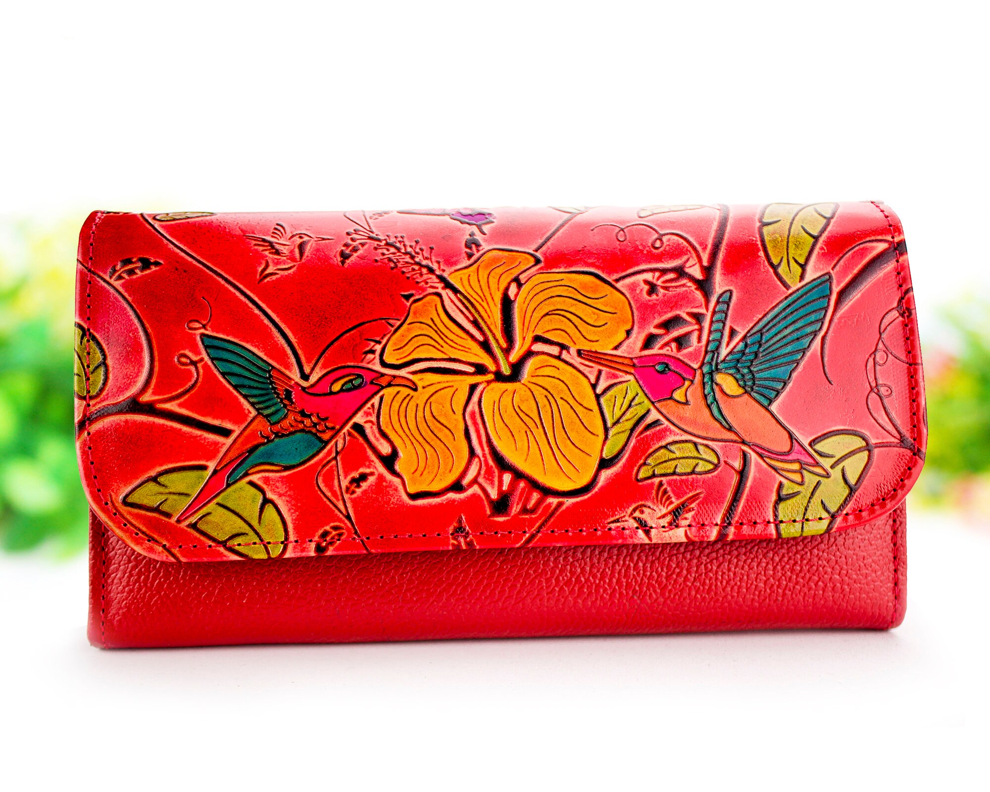 Bifold Wallet Bird Wallet Modern Wallet Hand painted Etsy