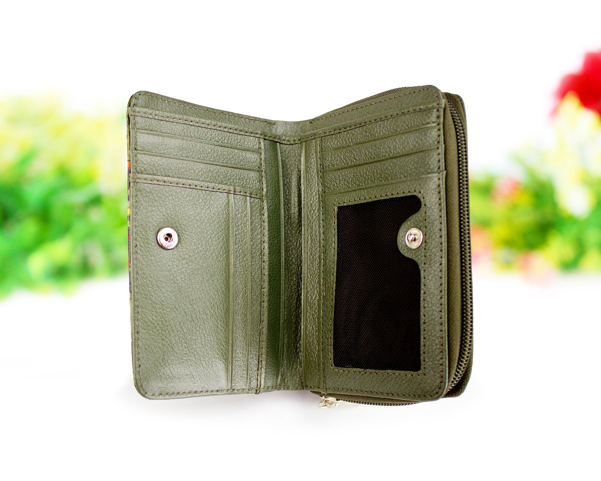 Olive Green Wallet Wallet Women Color Green Wallets for Etsy