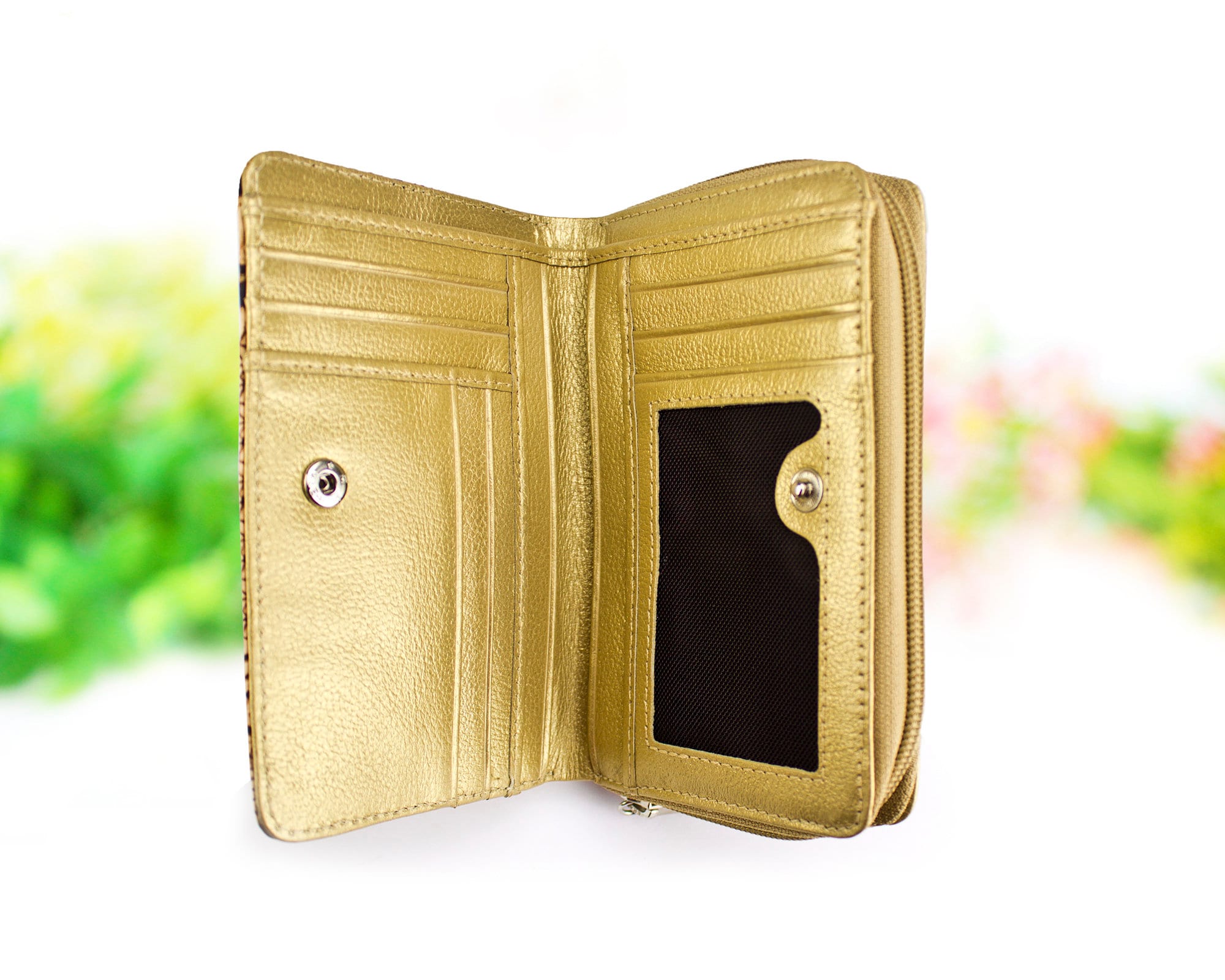 Small Wallet golden women wallet floral women wallet Etsy