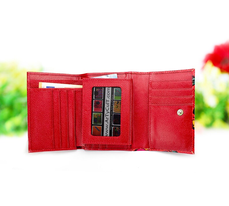 Red Wallet Women's Leather Wallets Women Original Wallet Etsy