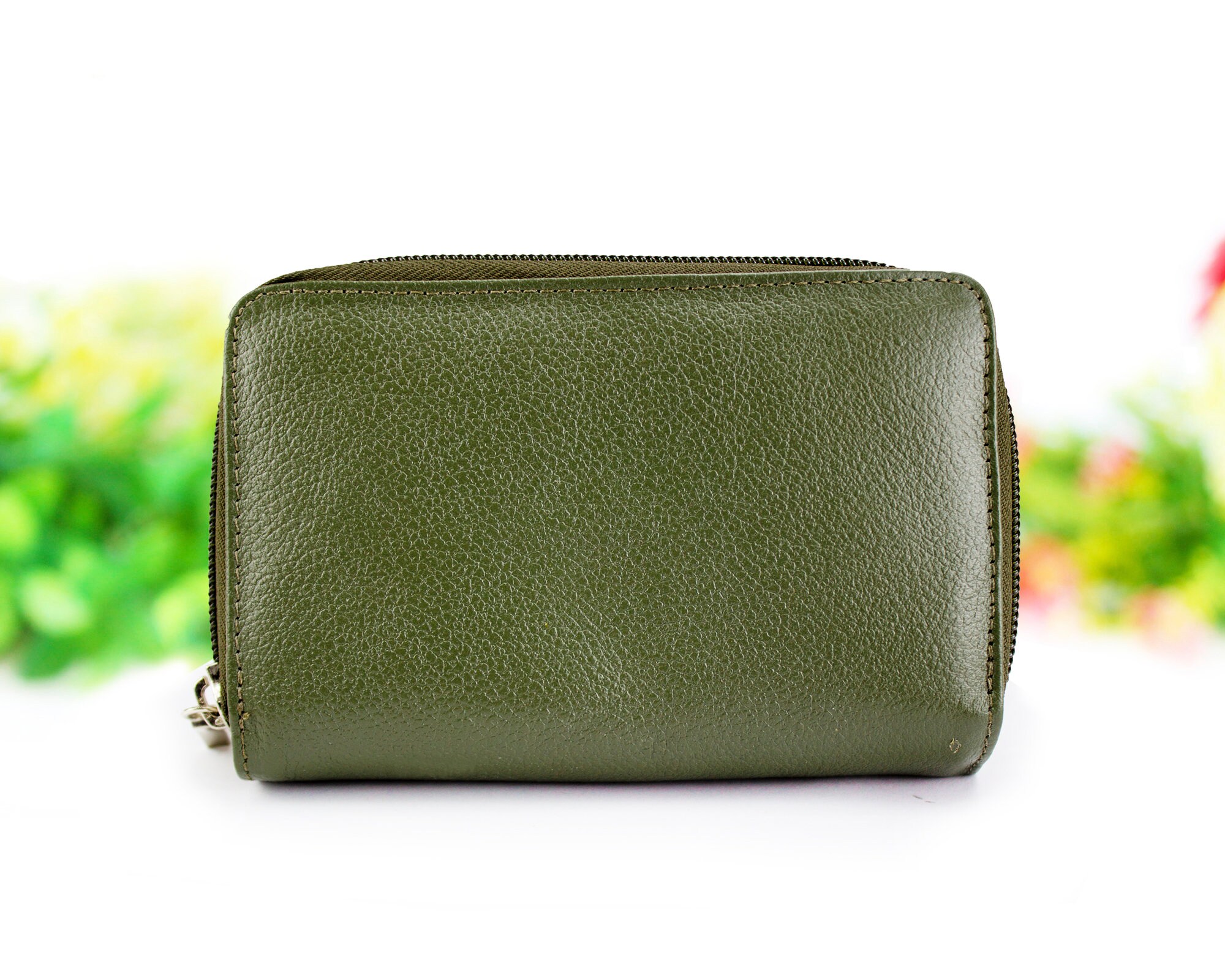 Olive Green Wallet Wallet Women Color Green Wallets for Etsy