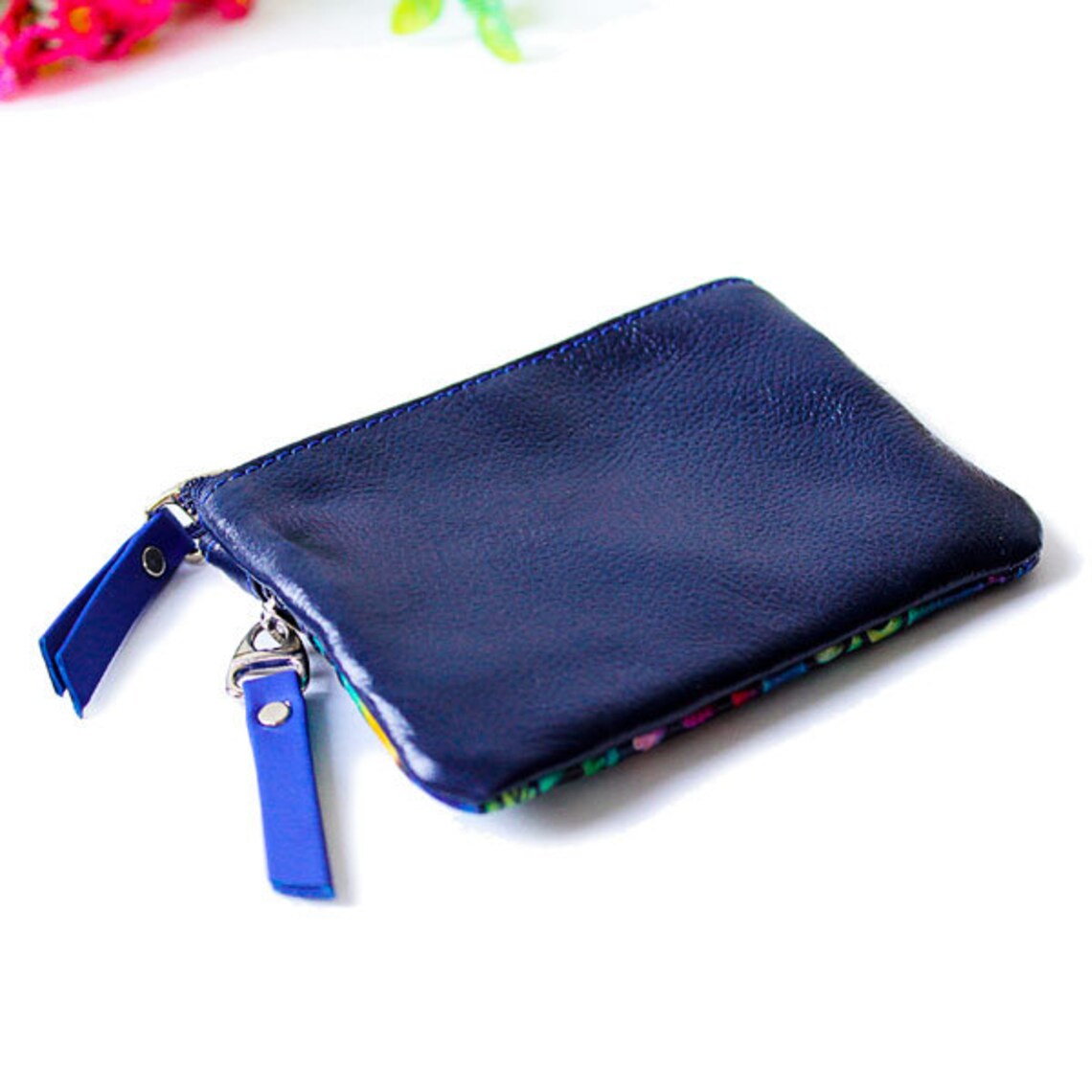 Coin Purse Zipper Leather Pouch Wallet Leather Coin Purse Etsy