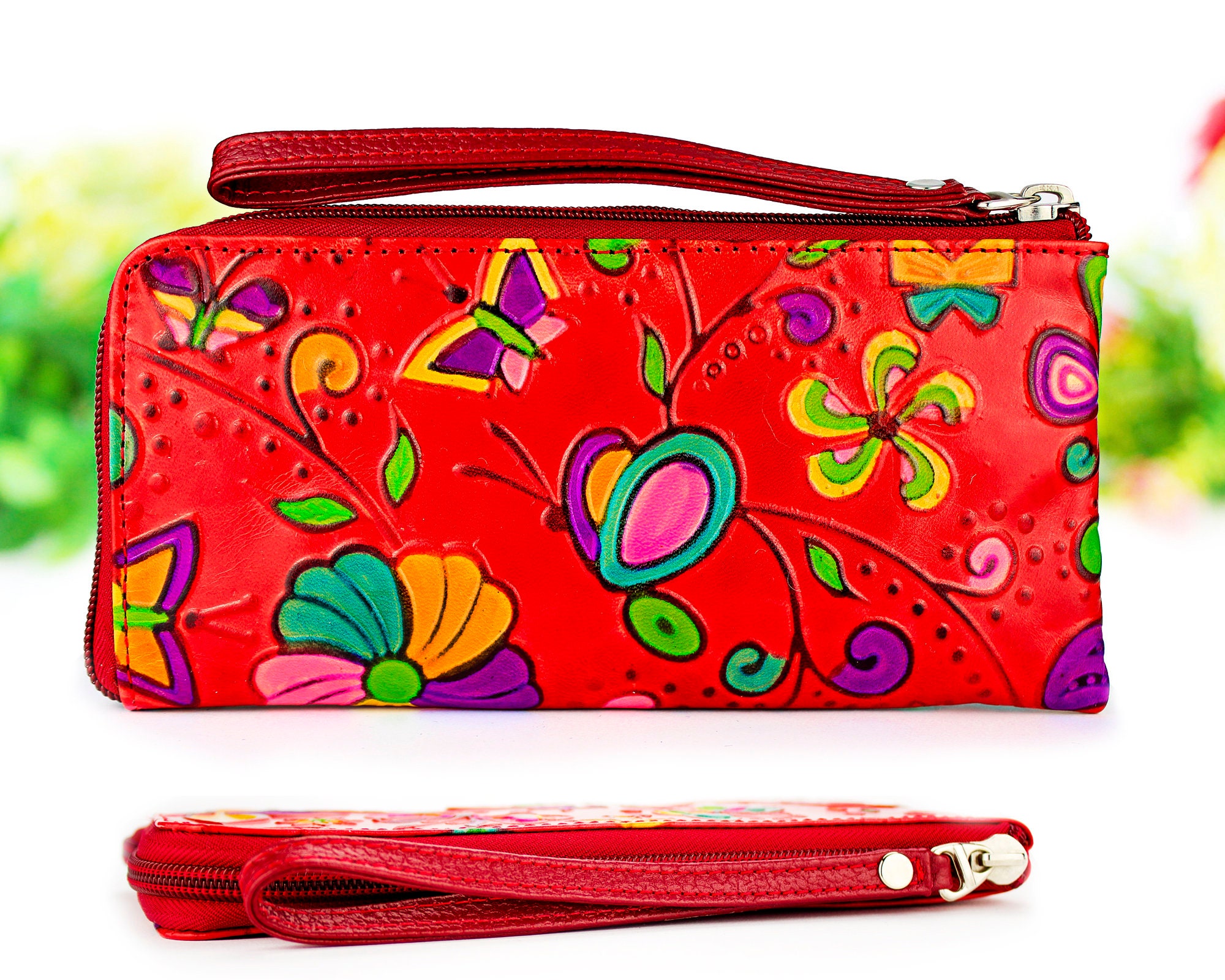 Leather Wallet Women's Minimalist Wallet Slim Women Etsy UK