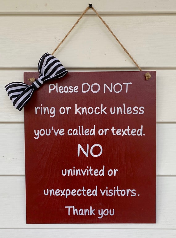 No Visitors Sign No Visitors Self Quarantine No Uninvited Etsy