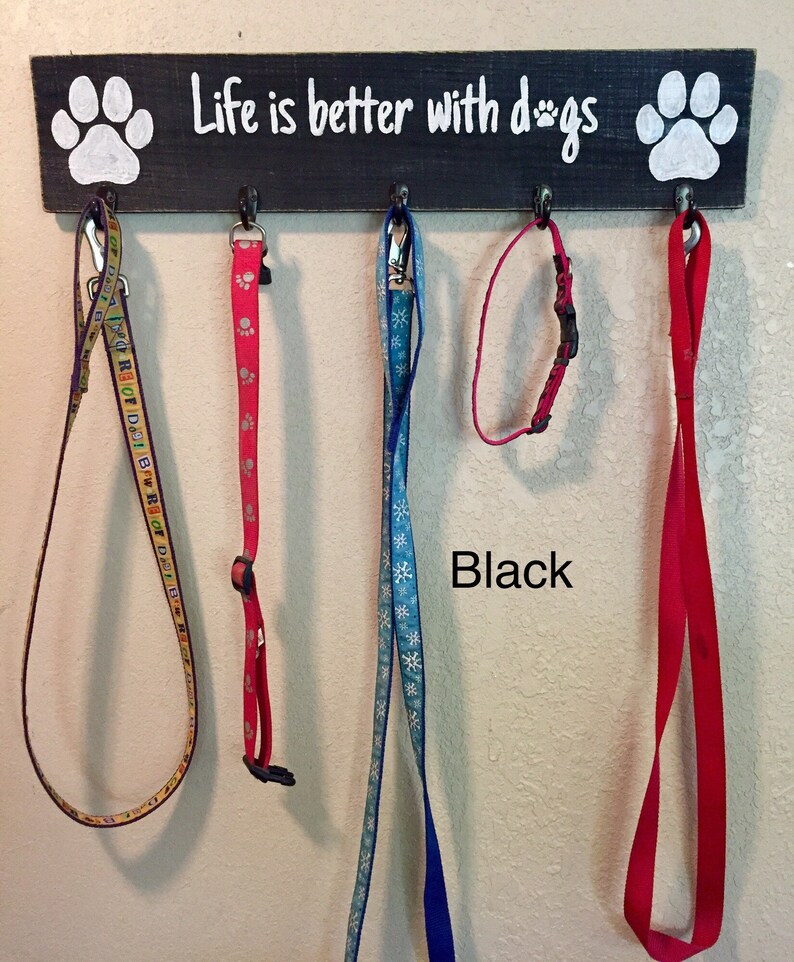 Dog Leash Holder Dog Leash Rack Life is Better With Dogs Etsy