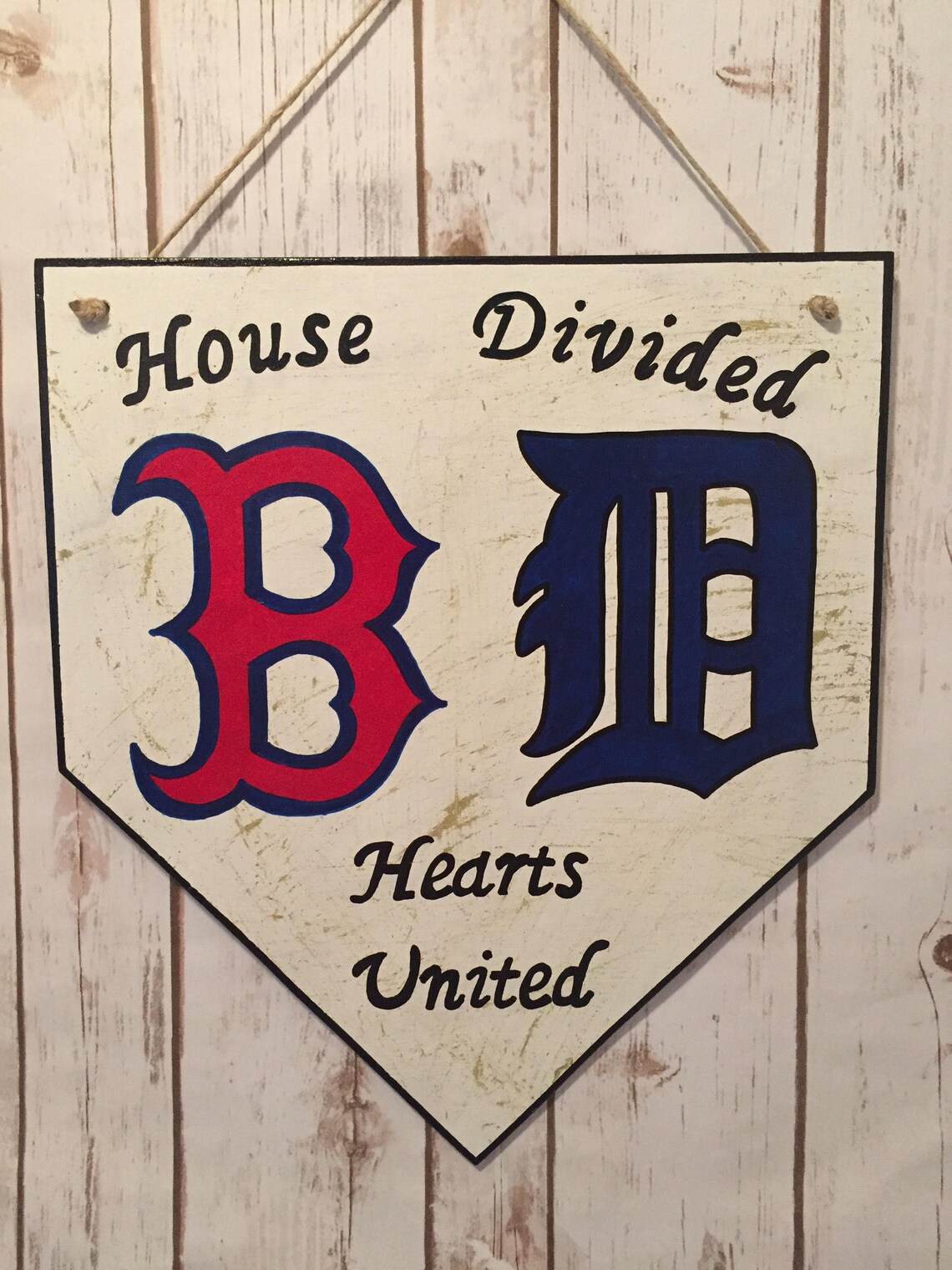 Home Plate Sign House Divided Sign Boston Red Sox Detroit Etsy