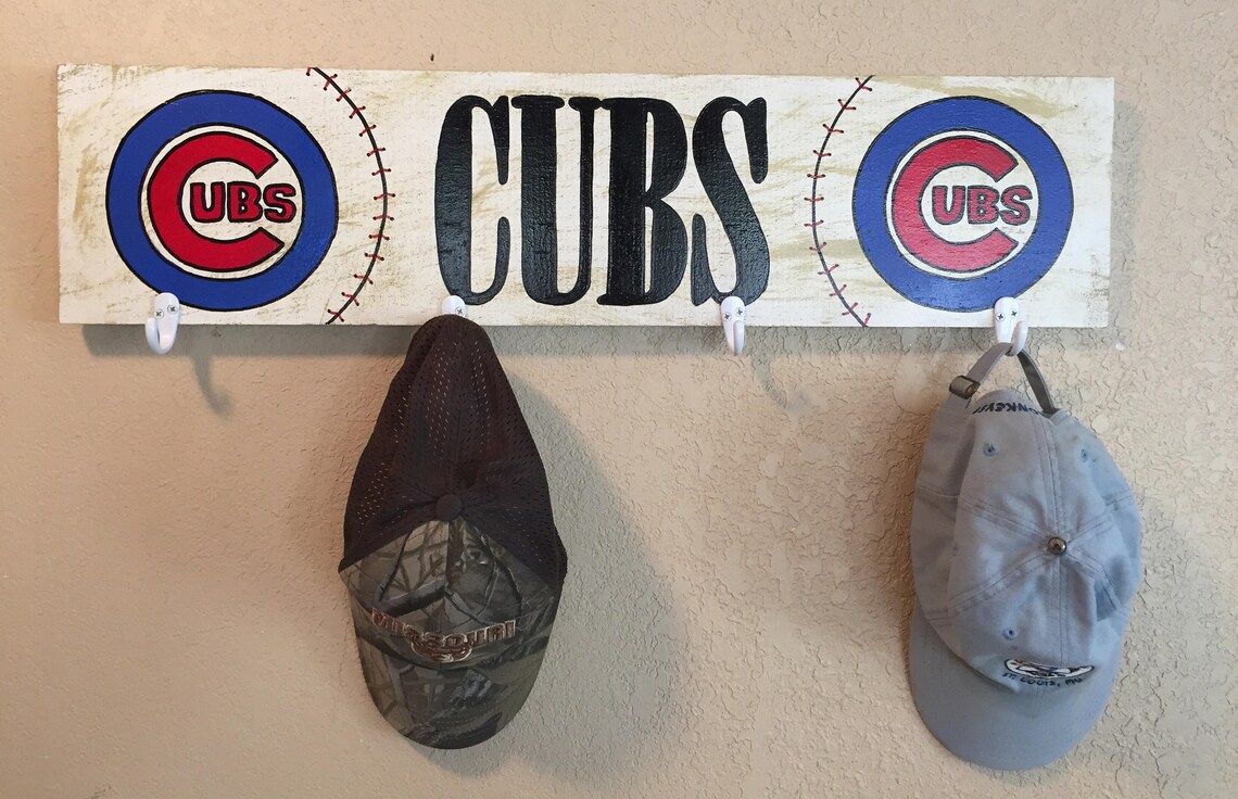 Chicago Cubs Cubs Coat Hanger Cubs Hat Rack Baseball Hat Etsy