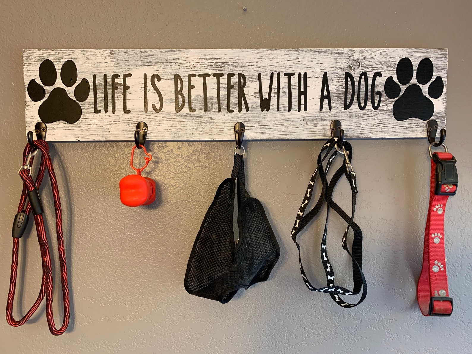 Dog Leash Holder Leash Holder Dog Sign Dog Leash Hanger Etsy