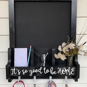 Wood wall organizer, key hanger, mail holder, wood key hanger, wood organizer, wood key hanger, chalkboard sign, farmhouse style, new home