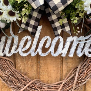Welcome Wreath Farmhouse Wreath Farmhouse Welcome Wreath - Etsy