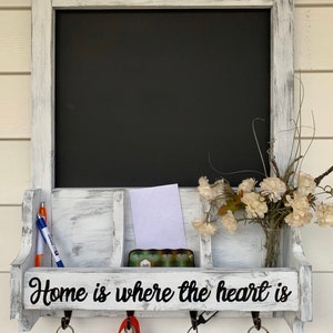 Wood wall organizer, chalkboard, wall organizer, key hanger, wood mail holder, farmhouse organizer, kitchen organizer , mail holder