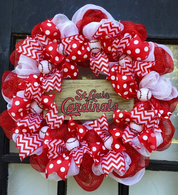 St Louis Cardinals Wreath Stl Cardinals Front Door Wreath St Etsy