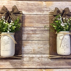 Mason jar decor, mason jar wall sconces, rustic decor, farmhouse decor, mason jar wall decor, mason jar, farmhouse style