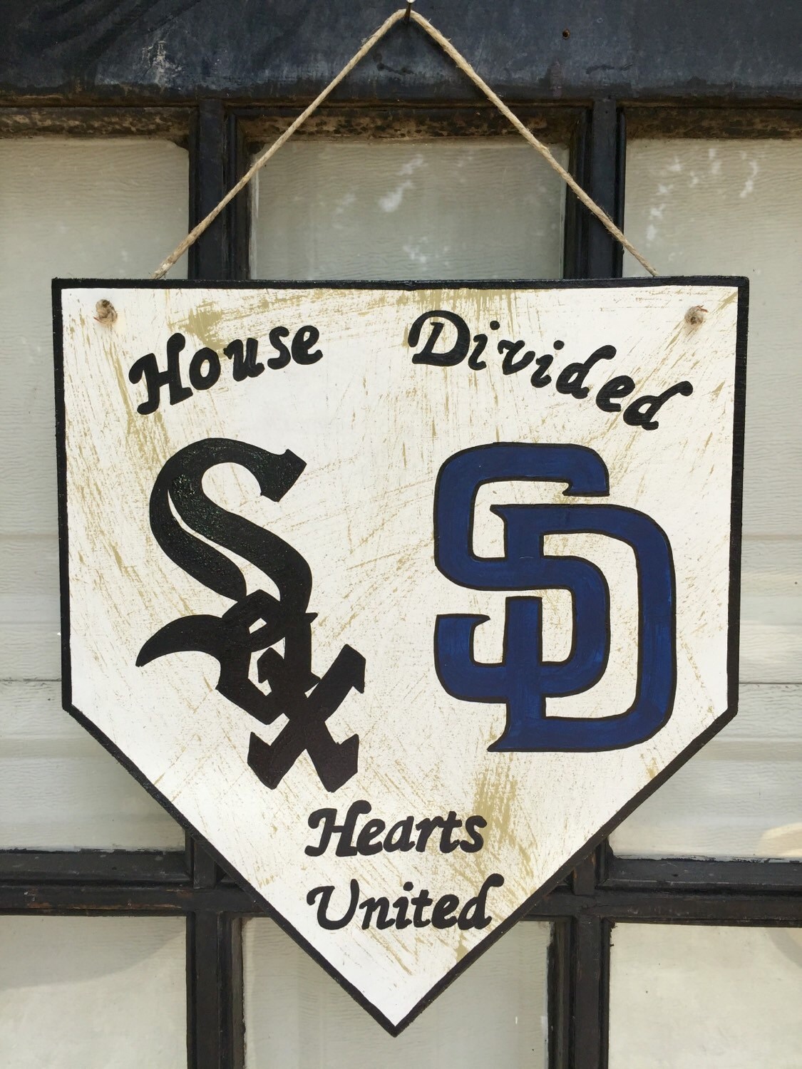 House divided home plate sign Chicago White Sox San Diego Etsy