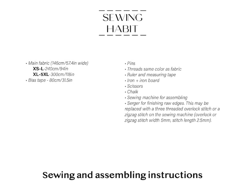 PAPER loose dress for women sewing pattern, shift dress with cuffs, Midi dress, easy sewing pattern, linen sewing, Sewing Habit image 7