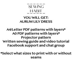 Linen dress pattern, AURUM LILY, Midi Kimono for women, pdf Sewing, All Sizes set XS-6XL, diy sewing, projector file pattern, summer dress image 3