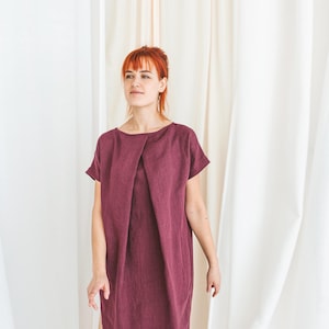 Linen dress pattern, AURUM LILY, Midi Kimono for women, pdf Sewing, All Sizes set XS-6XL, diy sewing, projector file pattern, summer dress image 18